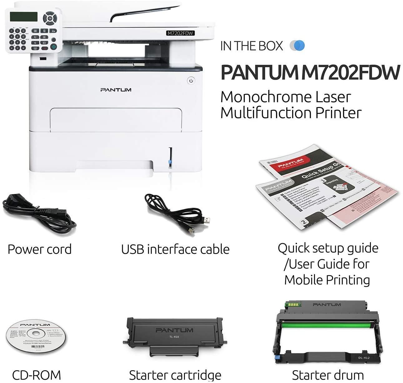 Pantum M7202FDW All-in-One Laser Printer with Copier Scanner Fax
