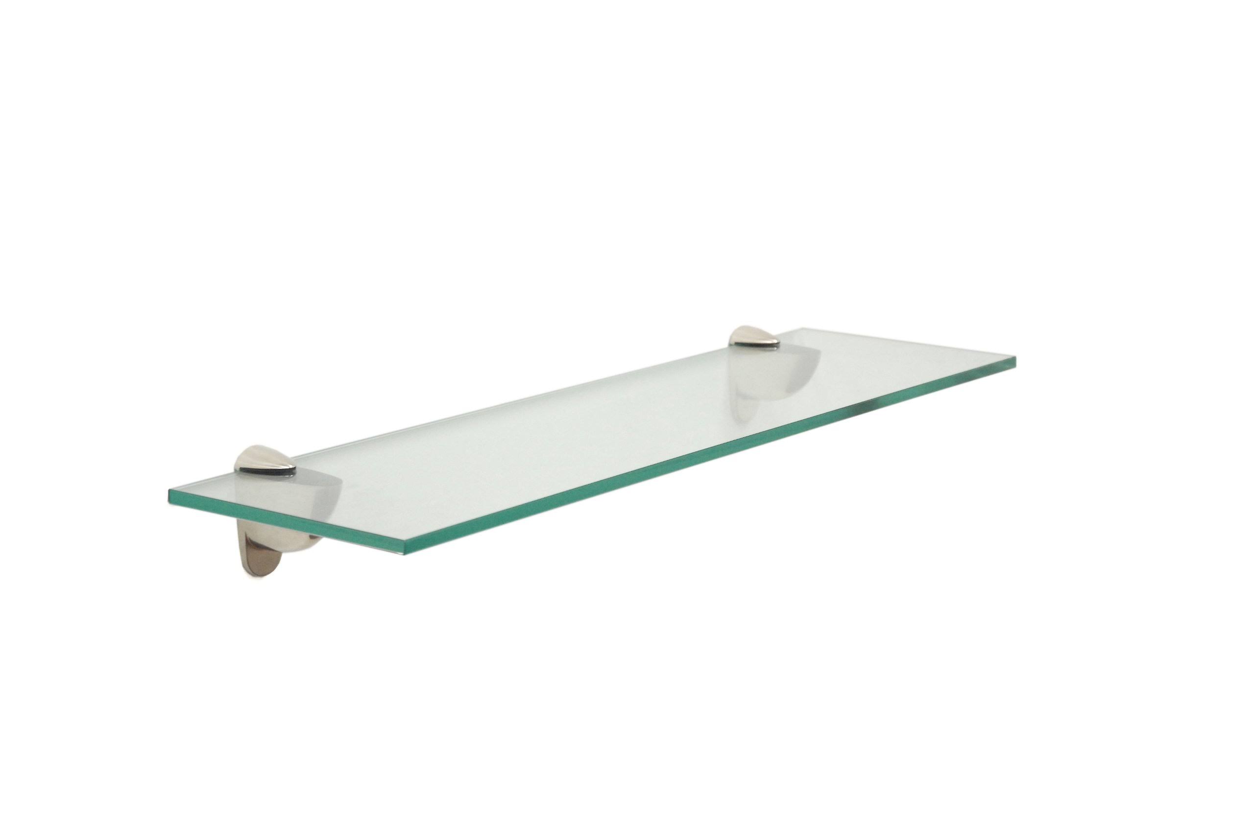 10x22 x 21x22 Glass Shelf - Finish: Brushed Steel