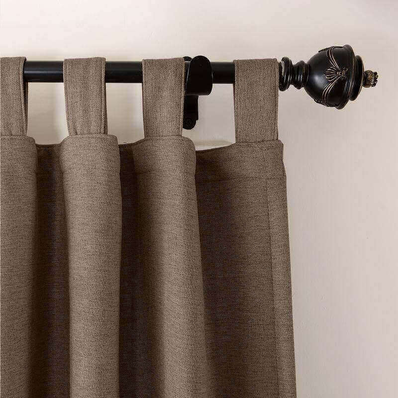 CUSTOM Olive Brown Luxury Textured Faux Linen Curtain