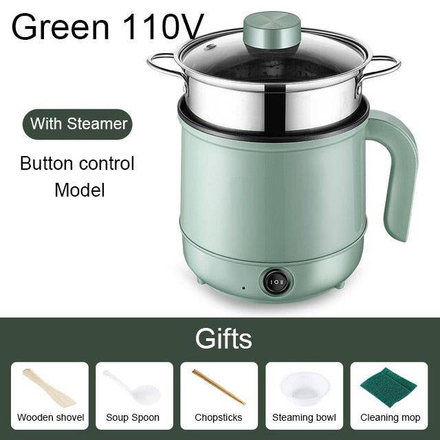 Multicooker Electric Skillet 1/2 Layer Stainless Steel Rice Cooker Hotpot Noodles Soup Pot Food Steamer