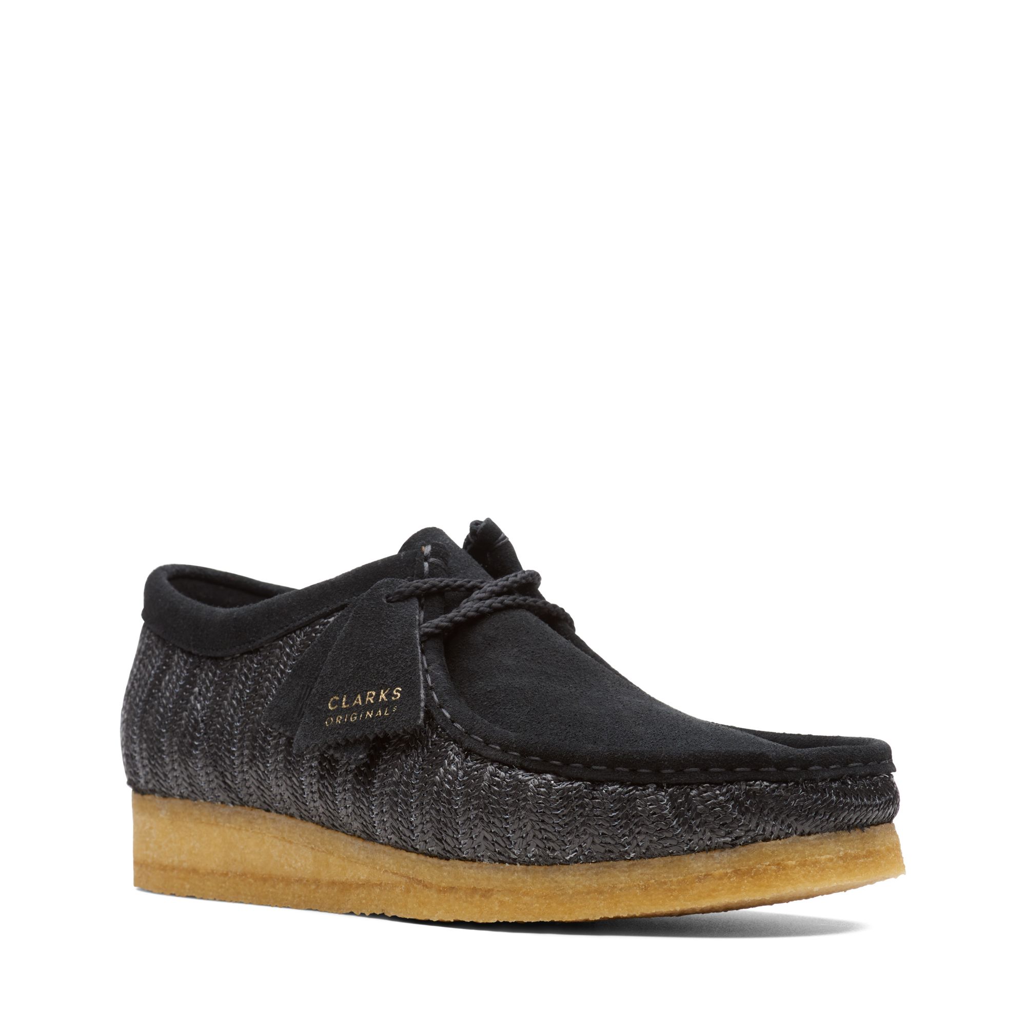 Men  Wallabee BLK Raffia Txt