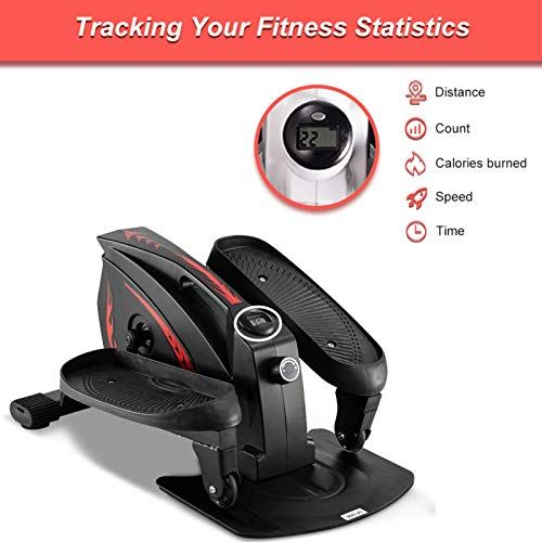 GREARDEN Under Desk Elliptical Machine, Mini Cycle Exercise Bike, Desk Elliptical Machine Trainer with Non-Slip Pedal- Black
