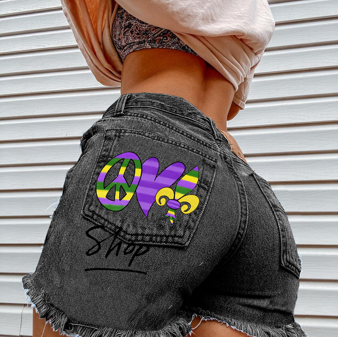 Fashion Wash Blue Jeans shorts OMG