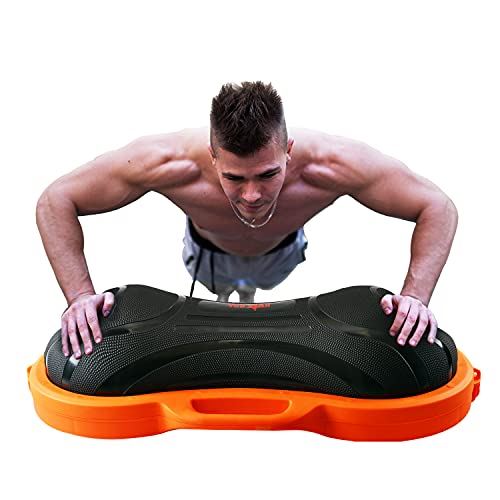 Yes4All Premium Half Peanut Balance Ball Trainer, Half Ball Balance Trainer for Full Body Workout- Black/Orange