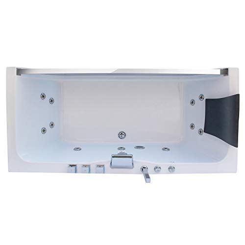 Bathtub-Hydromassage Rectangular Jetted Soaking Tub with Center Drain