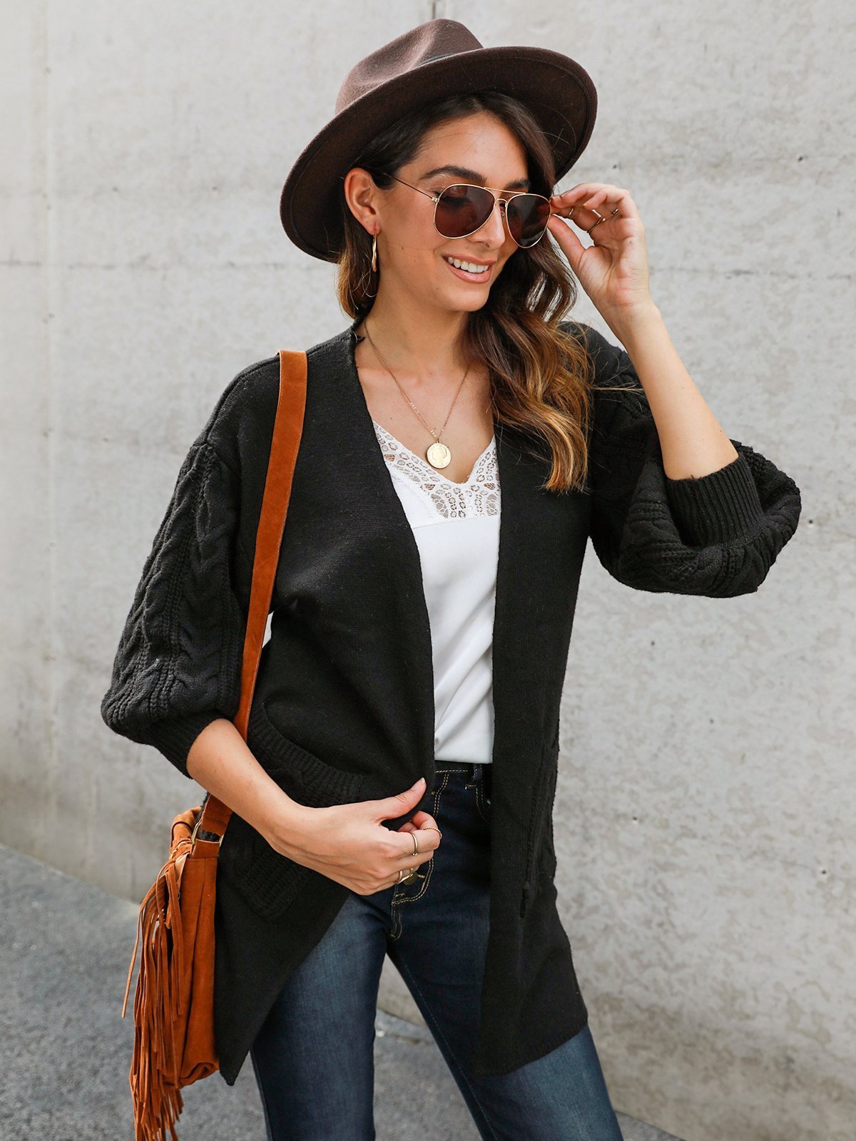 Shawl Collar Long Sleeve Holiday Outerwear