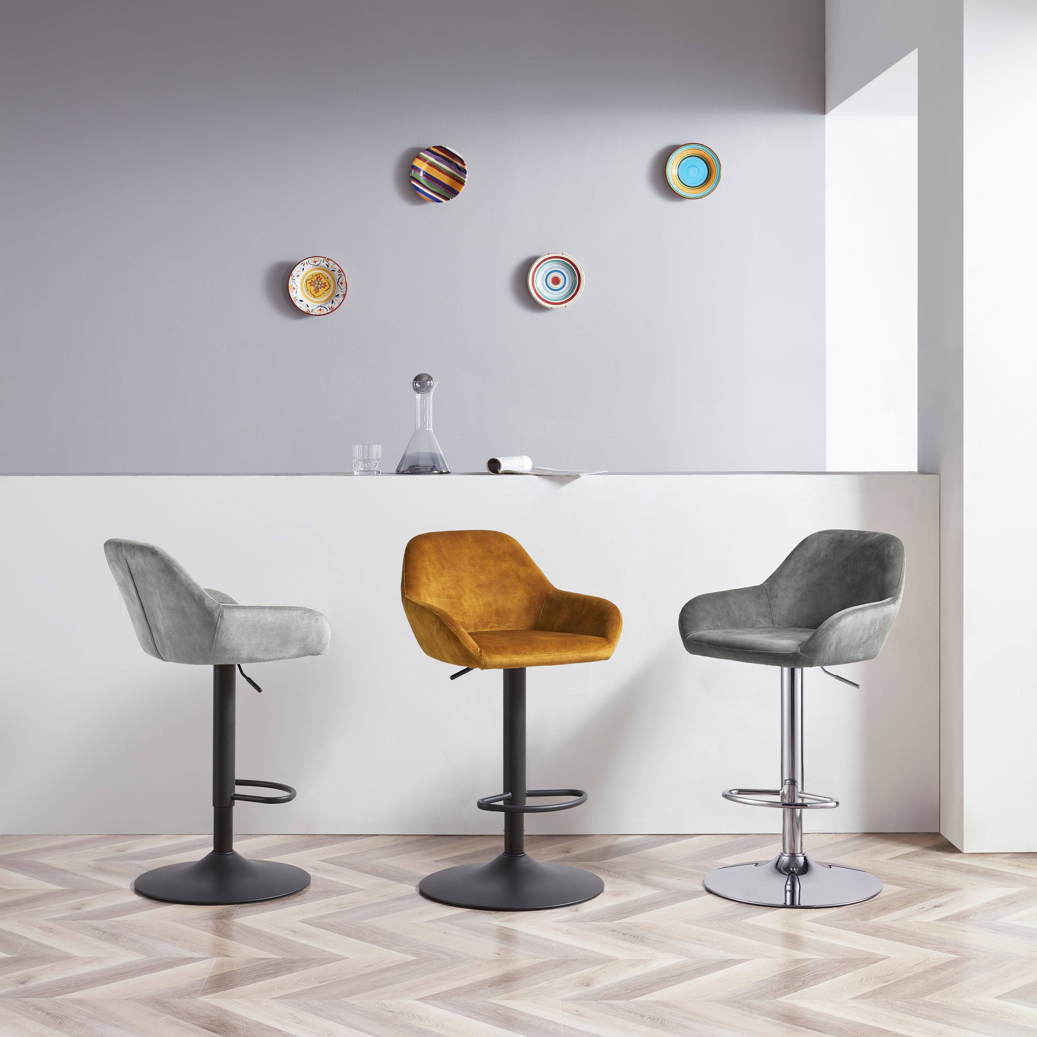 Corvus Wendy Contemporary Adjustable Bar Stool (Set of 2) - Dark Grey