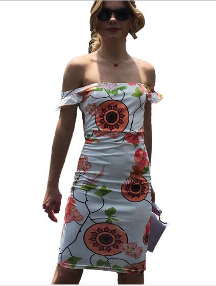 Print Floral Strapless Mini Dress