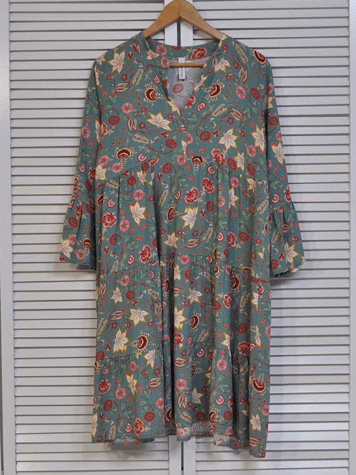 Casual Vacation Floral Vintage V-neck Summer Dress
