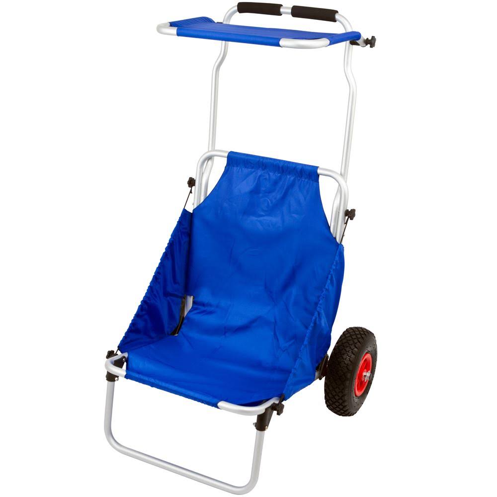Blue Folding Beach Fishing Chair Cart