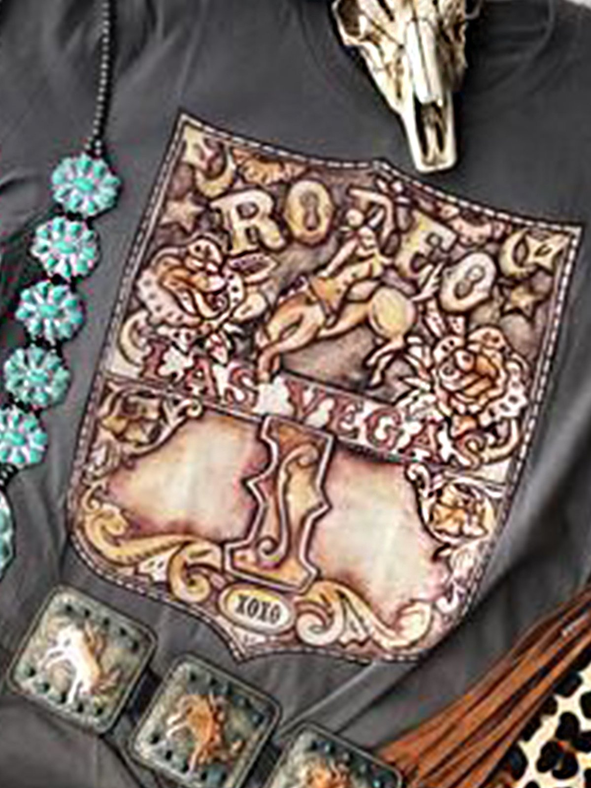 Black Printed Short Sleeve Crew Neck Vintage Shirts & Tops