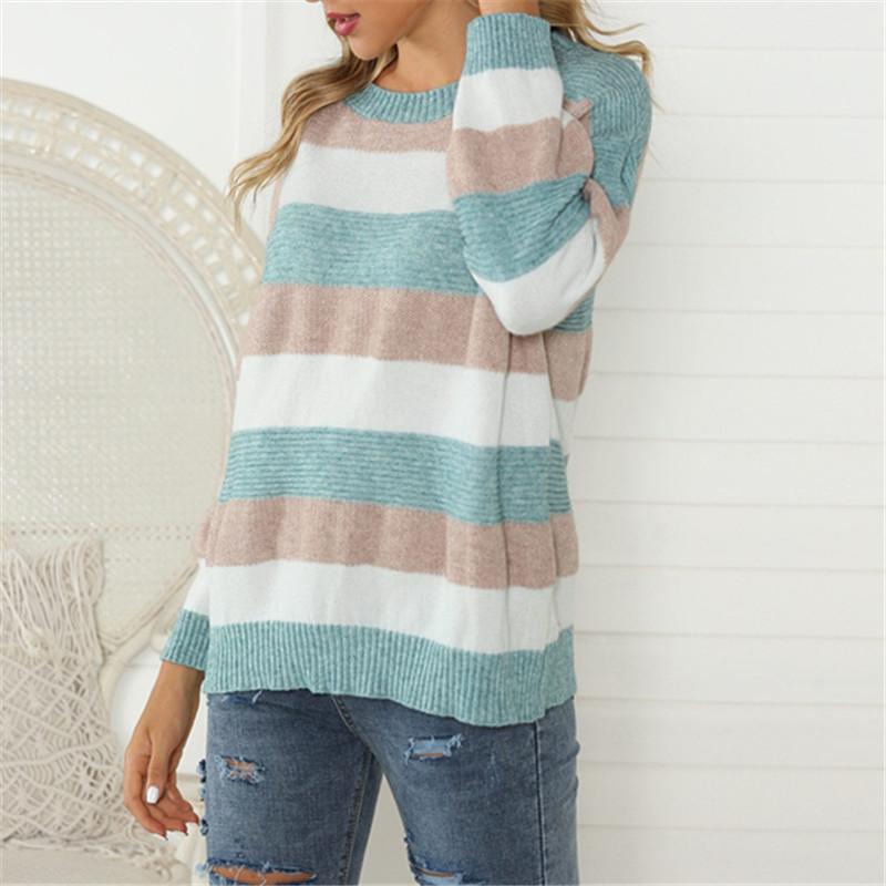Women's Casual Pullover Round Neck Loose Sweater