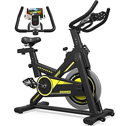 Exercise Bikes Stationary Indoor Cycling Bike 330 Lbs Capacity- Black & yellow