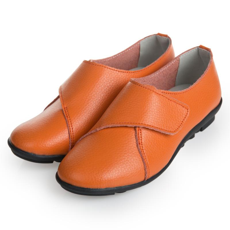 Women PU Loafers Casual Comfort Magic Tape Shoes