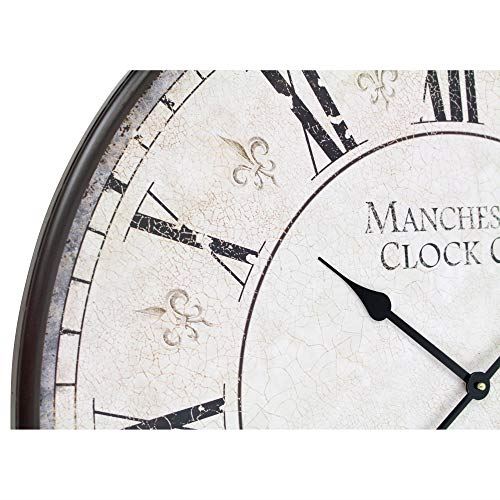 Large Round Wall Clock/ Brown