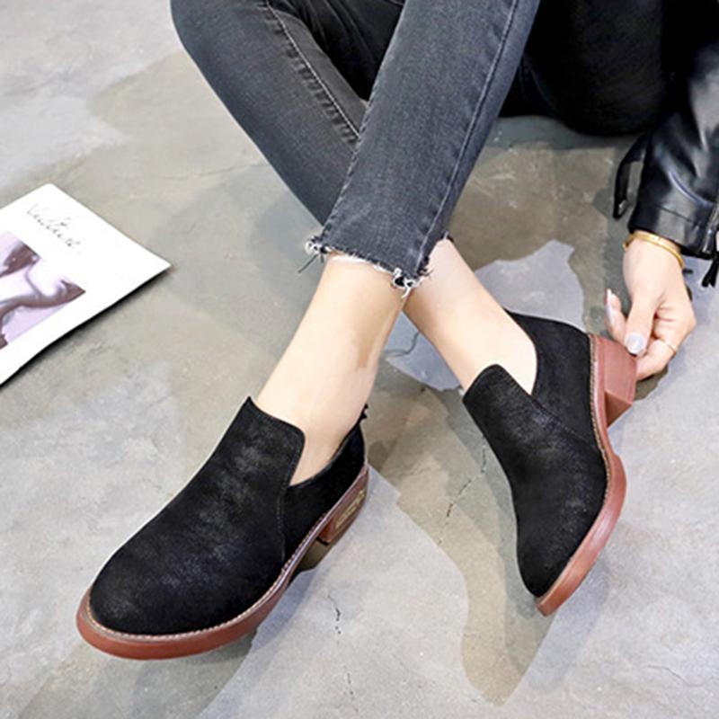 Women Ankle Booties Zipper Casual Shoes
