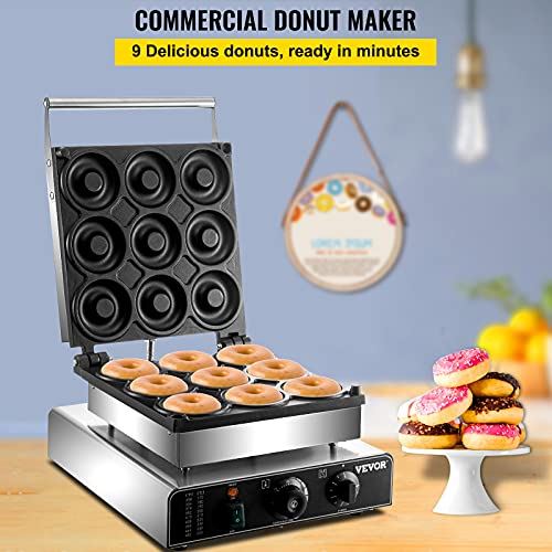 Electric Donut Maker, 9 Holes Commercial Donut Machine, 2000W