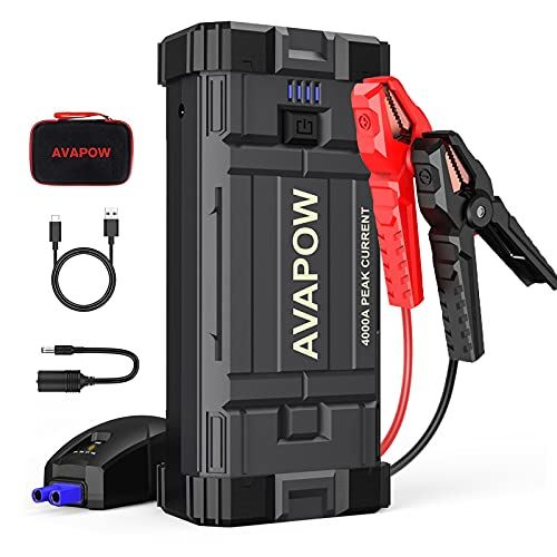 4000A Peak 27800mAh Battery Jump Starter (for All Gas or Up to 10L Diesel)