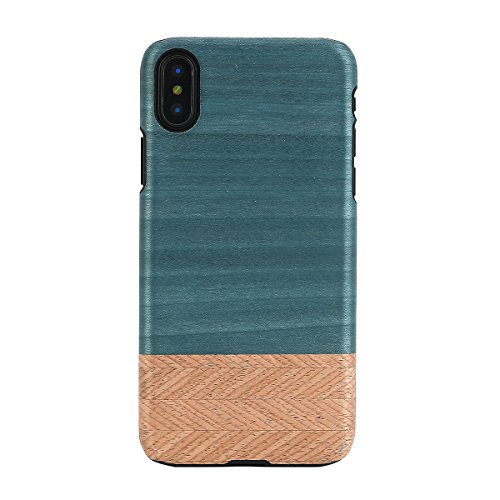 Man&Wood iPhone X 保护壳 天然木 Denim(曼德伍德 牛仔布) 苹果手机 保护套 5.8  木制【日本正规代理店商品】 I10488i8
