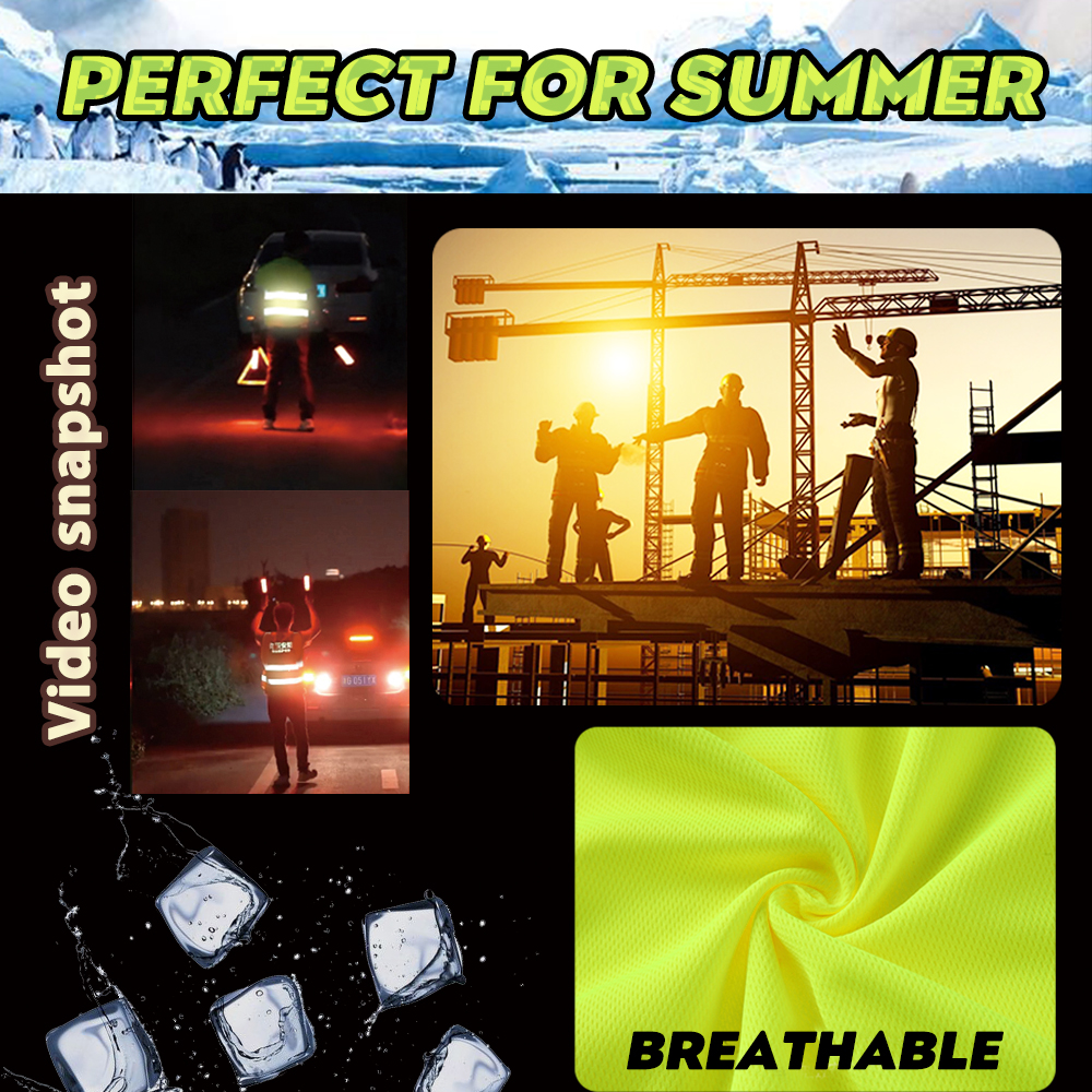 High Visibility Safety Polo Shirt with Reflective Strips Custom Your Logo Hi Vis Short Sleeve Shirt