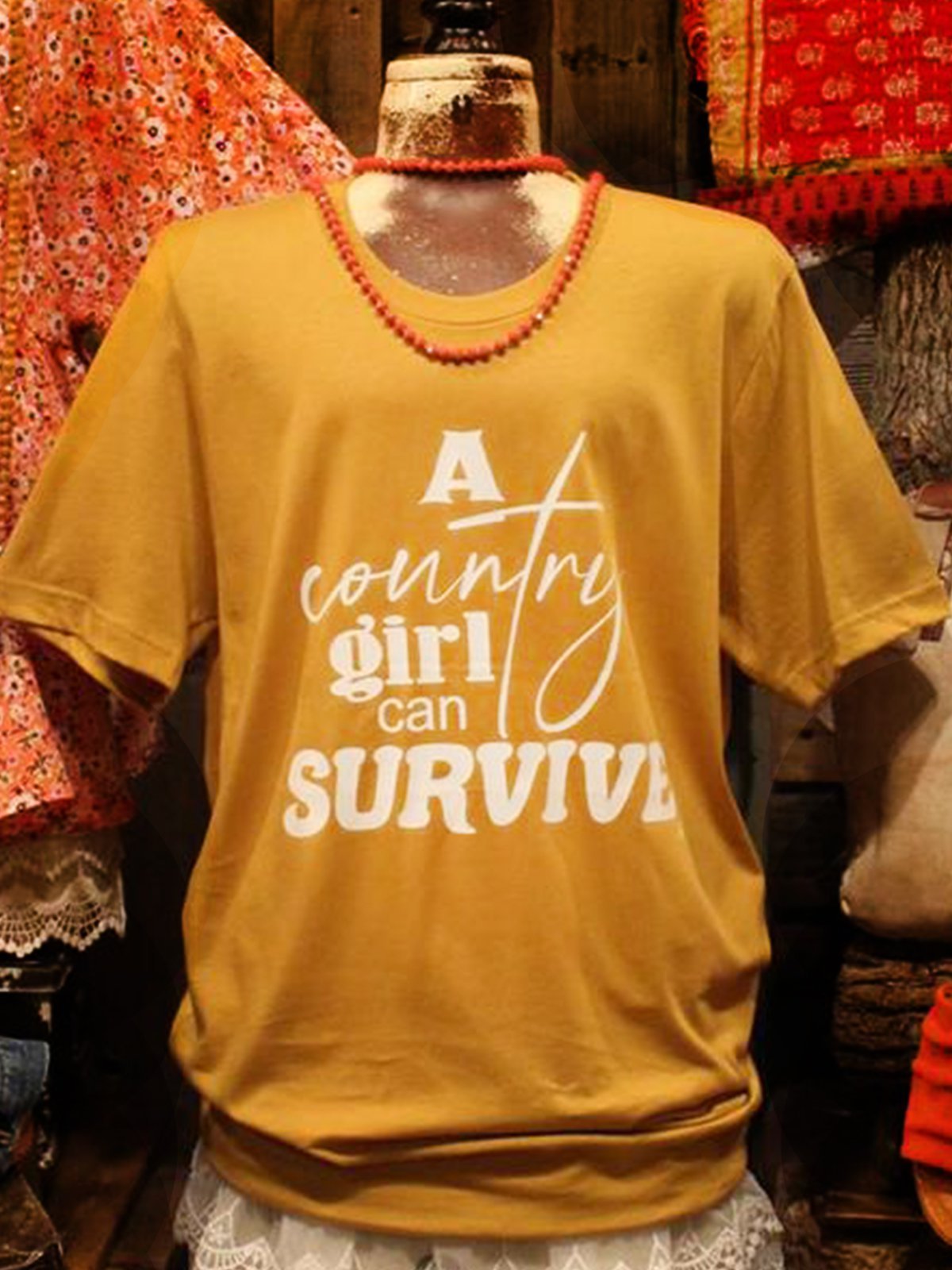 Yellow Printed Short Sleeve Jersey Shirts & Tops