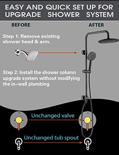 shower head and handheld shower head with height adjustable holder