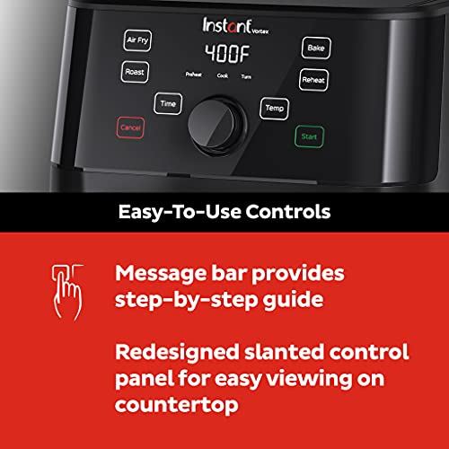 4-in-1 Basket Air Fryer with 4 Customizable One-Touch Cooking Programs