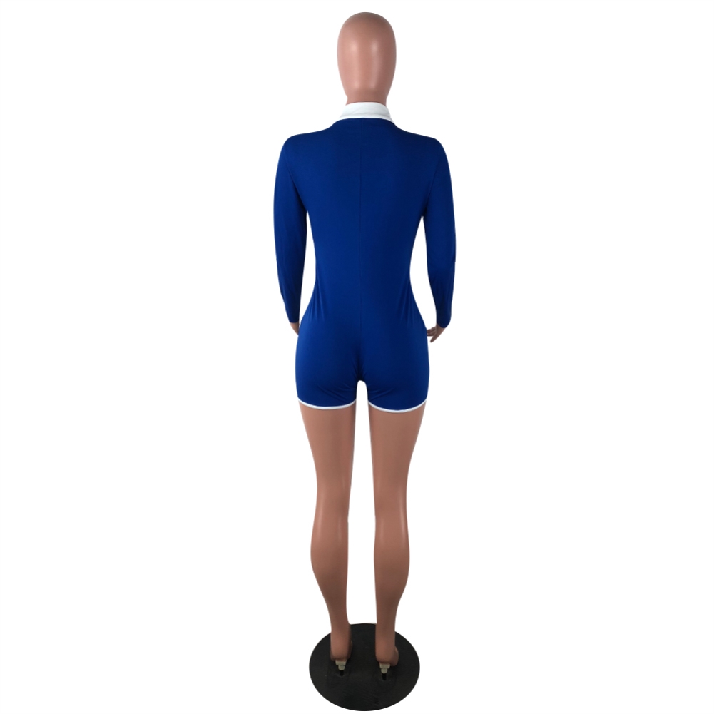 Sports Zipper Up Long Sleeve Bodycon Rompers
