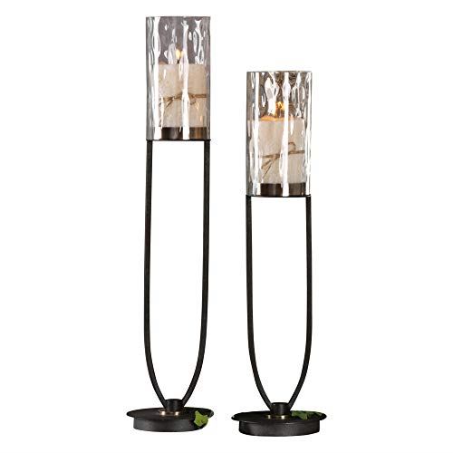 Uttermost Durga Matte Black Candle Holders / Set of 2