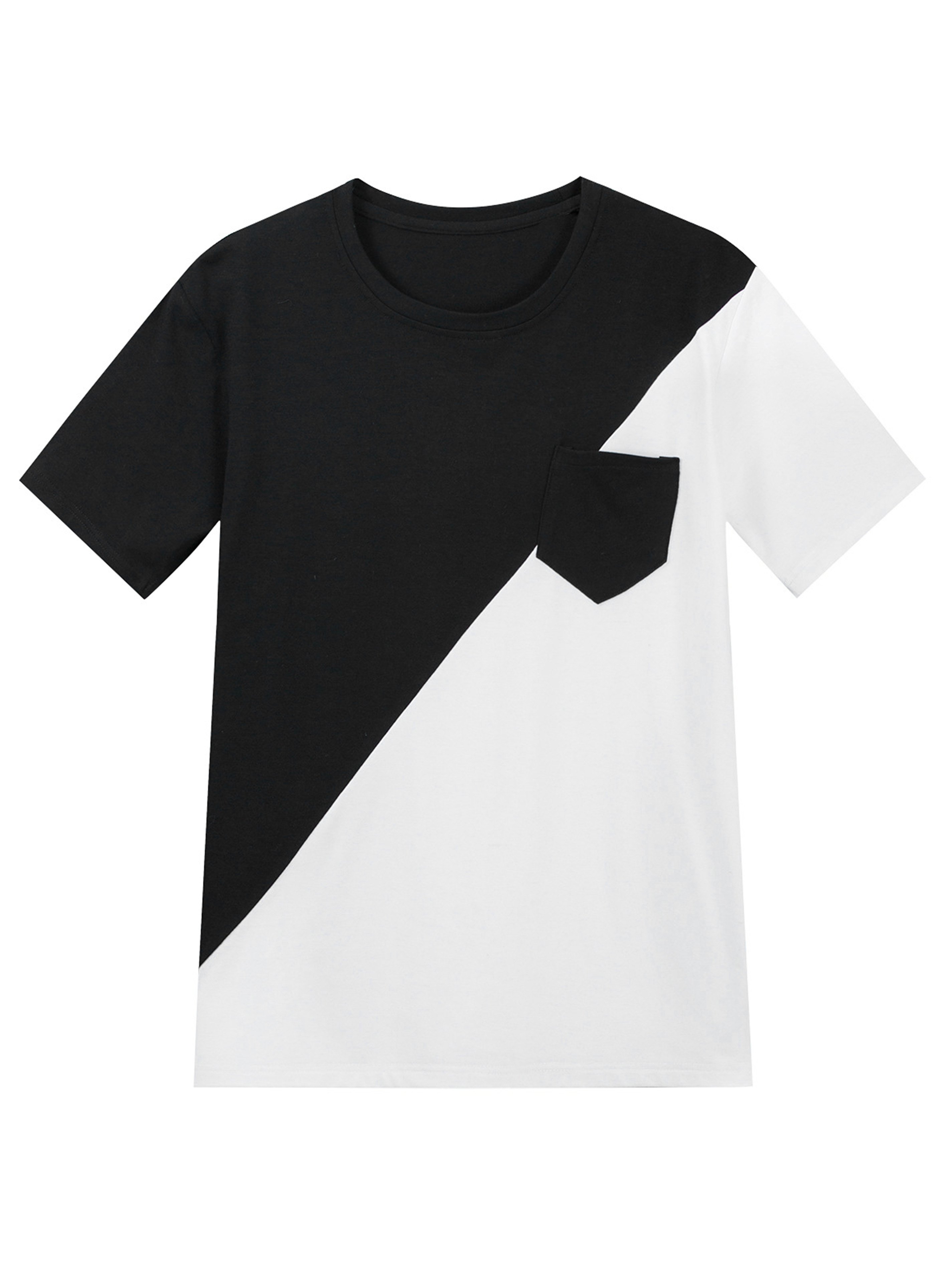 Men's Two Tone Contrast Pocket Short Sleeve Tee