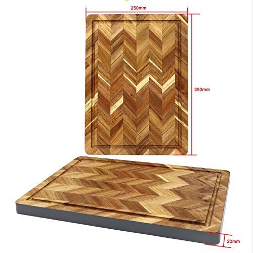 Groove Rectangle End Grain Chopping Serving Boards Wood Kitchen Cutting Board
