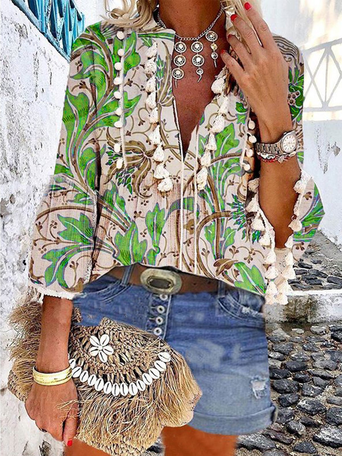 Printed Floral Boho Shirts & Tops