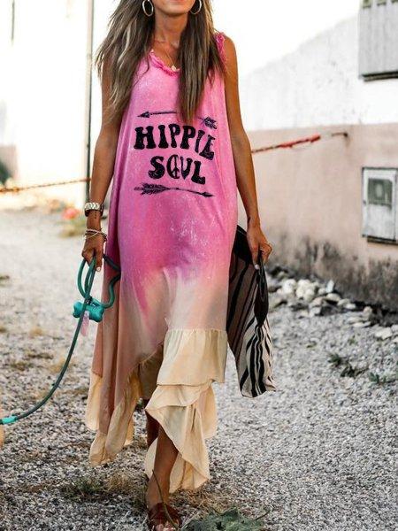 Sleeveless Cotton-Blend Letter Dresses