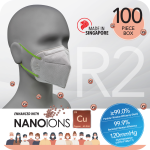Nano Copper Ions Surgical Respirator R2 Earband KN95 (100pcs) Twin Pack