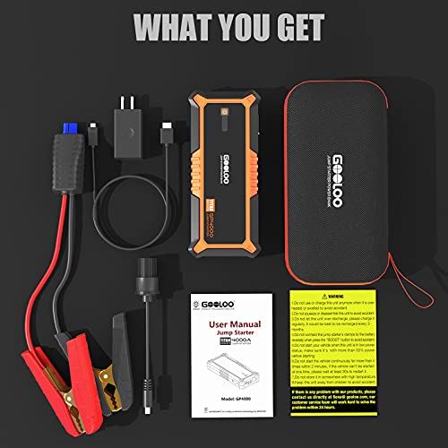 4000A Car Jump Starter (All Gas, up to 10.0L Diesel Engine) 12V Auto Battery Jumper