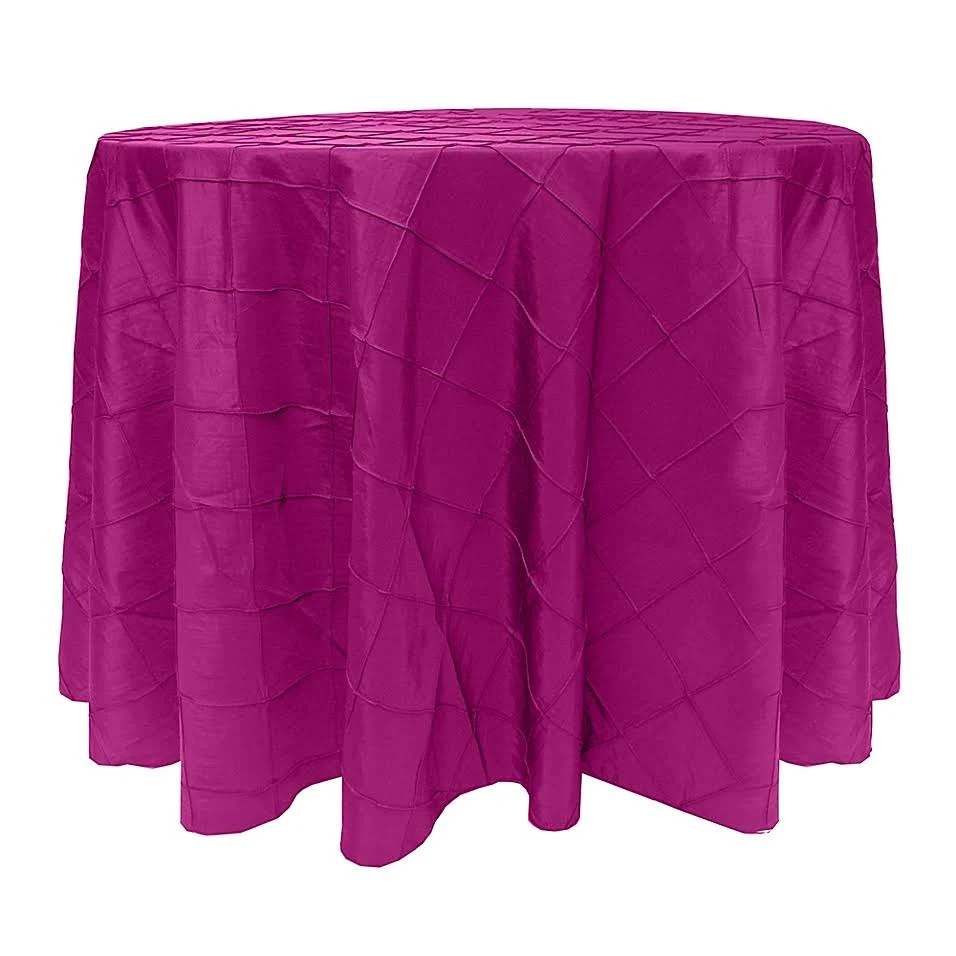 Ultimate Textile Embroidered Pintuck Taffeta 72-inch Round Tablecloth