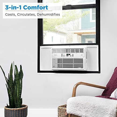 Window Air Conditioner, Fan-Cools with Cools, Circulates, Dehumidifies & Remote