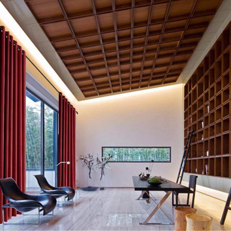 Antique Bronze Grommet Faux Linen Curtain Panel Olive