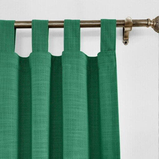 Tab Top Faux Linen with Blackout Lined Window Curtain Panel LIZ