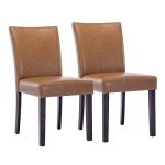 Upholstered Kitchen & Dining Room Chairs, Faux Leather Finish and Solid Wood
