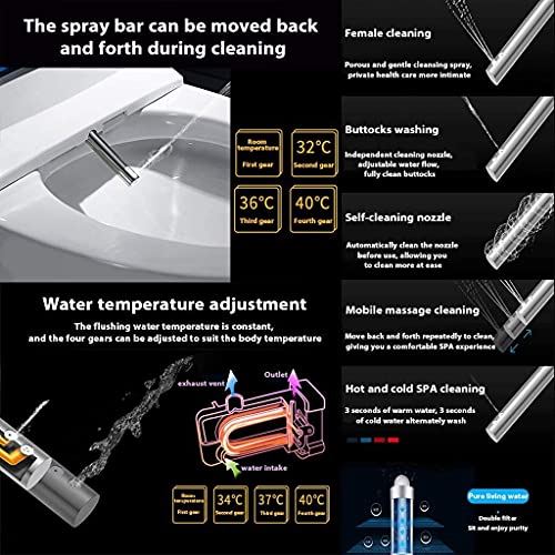 Dual Flush with Remote Control, Elongated One Piece Smart Toilet