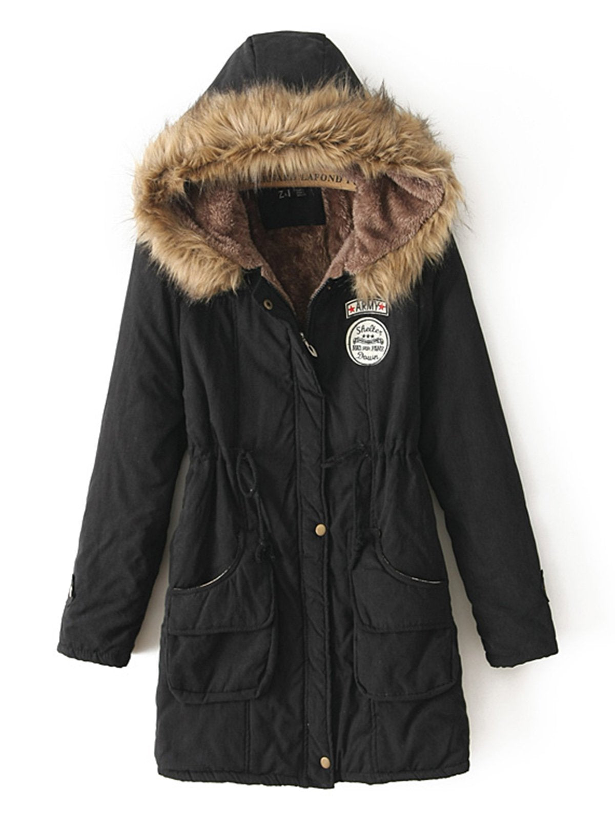 Fleece-lined Long Sleeve Casual Hoodie Pockets Coat