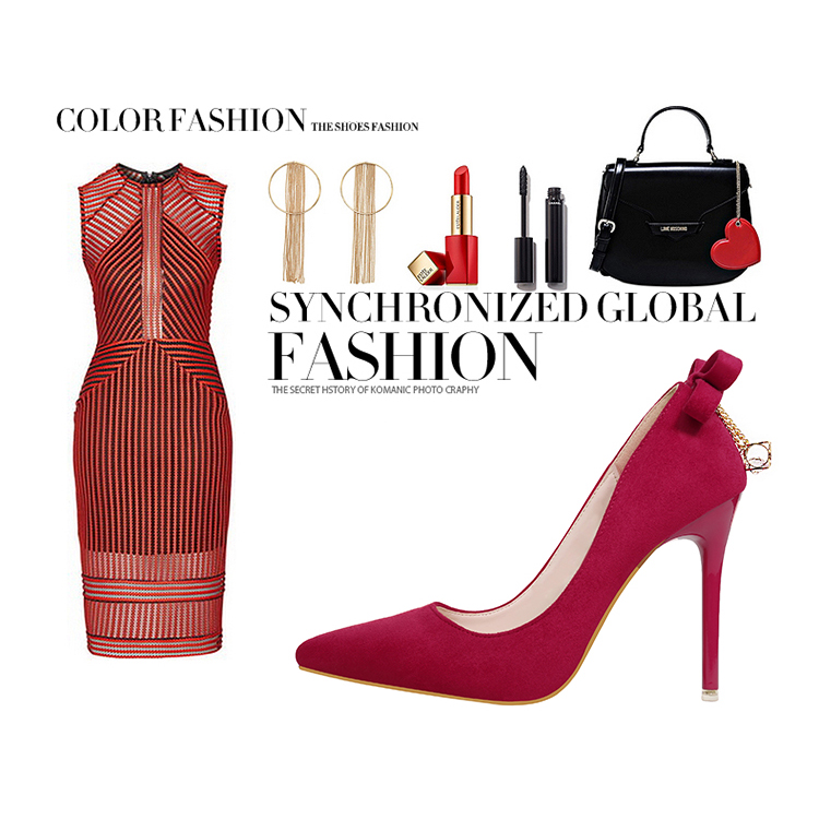 Asmxing 11CM Suede Sweet Shallow Pointed Dress Elegant Sandals