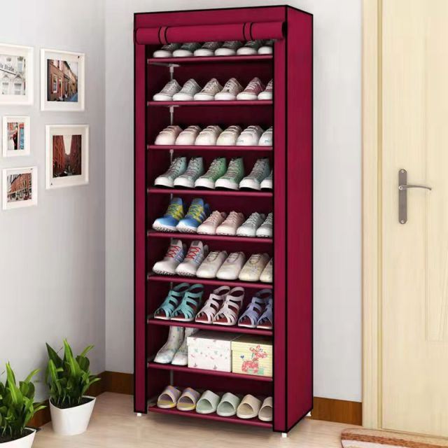 Simple Shoe Rack Multi-layer Steel Pipe Assembly Dustproof Shoe Cabinet