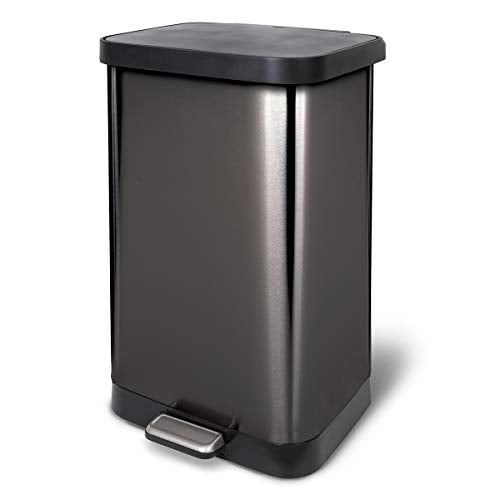 5.5 Liter Extra Capacity Stainless Steel Step Trash Can with Clorox TM Odor Protection