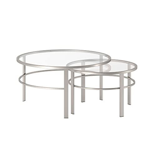 Henn&Hart Coffee Table with Satin Nickel finish