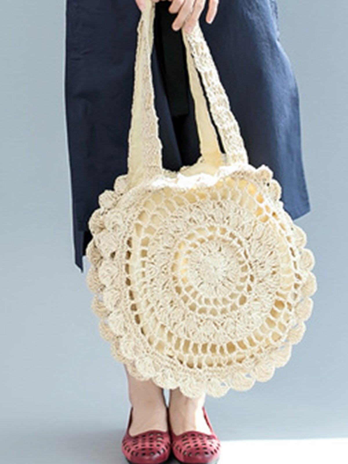 Fashion Beach Straw Crochet Shoulder Bag