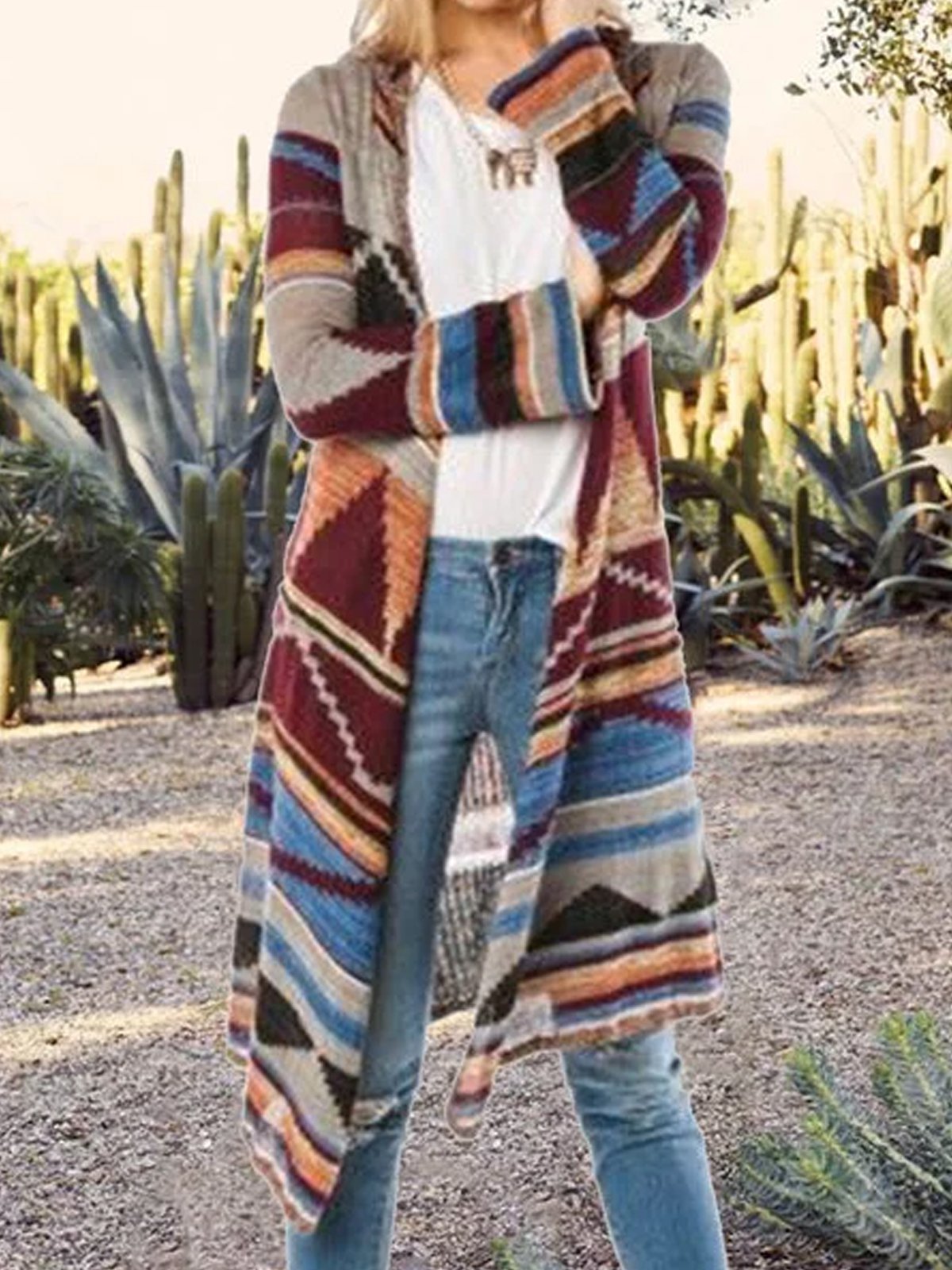 Multicolor Tribal Knitted Cardigan