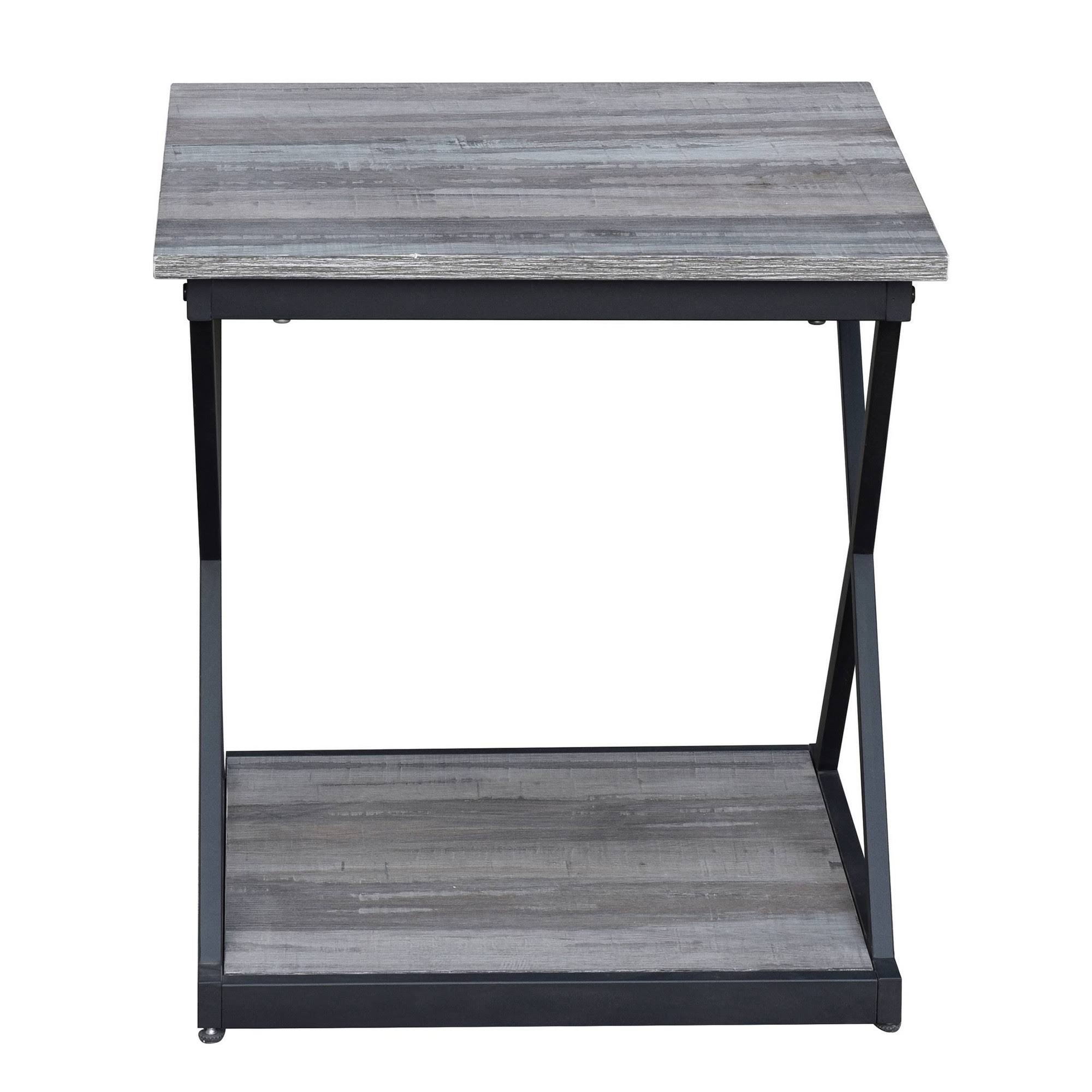 Carolina Classics Stella Metal Side Table in Gray and Black