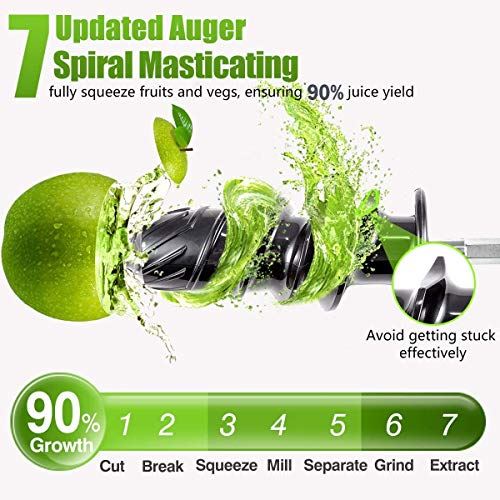 Cold Press Juicer with Two Speed Modes, 2 Travel bottles(500ML)